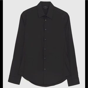 Zara Super Slim Black Dress Shirt